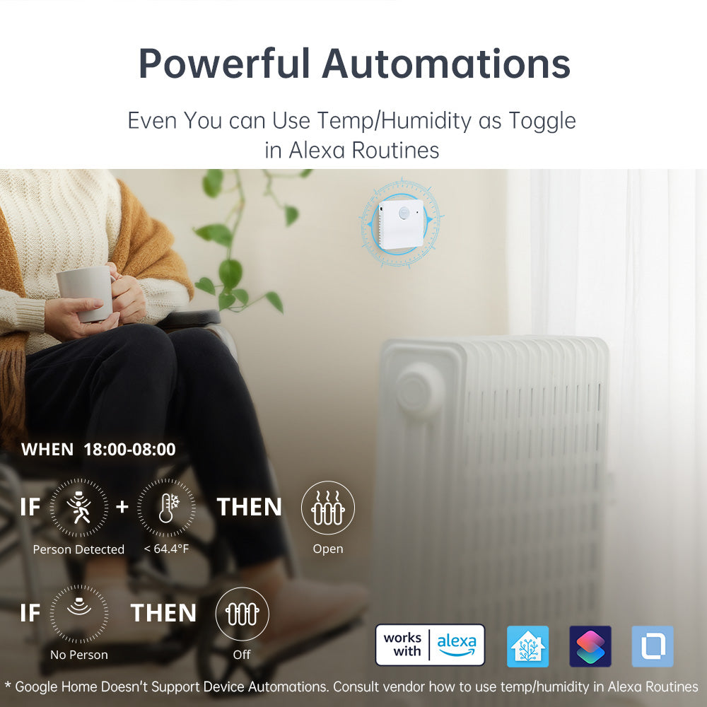LinknLink Multi Sensor: Temperature and Humidity, PIR Motion Sensor, Brightness Sensor and Switch Button for Automations, Battery Power