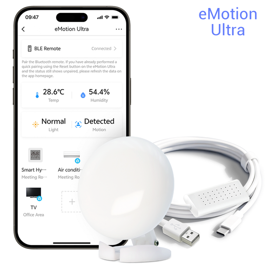 LinknLink eMotion Ultra: 60GHz mmWave Radar WiFi Smart Presence Sensor, IR Blaster, Light Sensor, Temperature Humidity Sensor, Motion2MQTT Home Assistant, Works with Alexa and Google Home